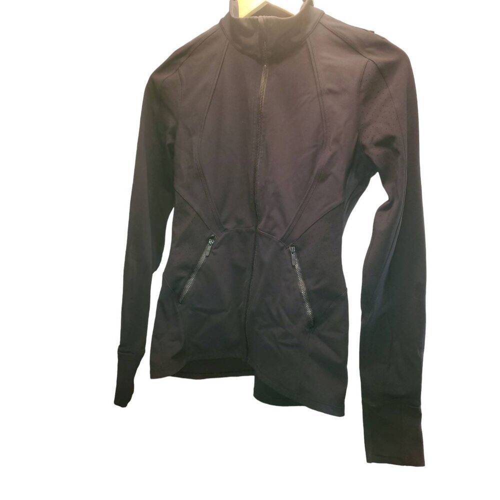 Lululemon Sleek Essentials Black Athletic Jacket with Full Zip Streamlined Fit B